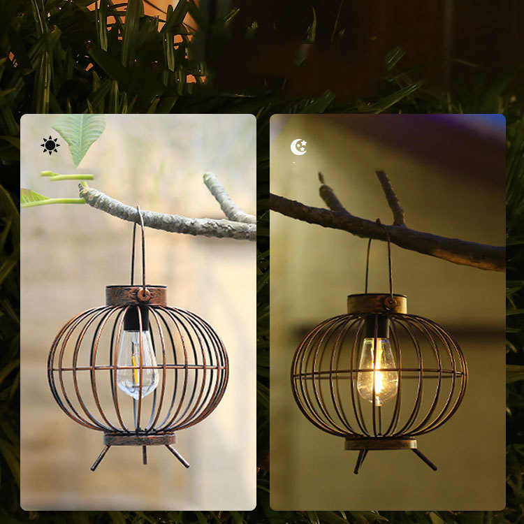 Solar Outdoor Vintage Iron Lantern