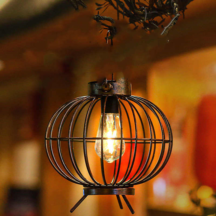 Solar Outdoor Vintage Iron Lantern