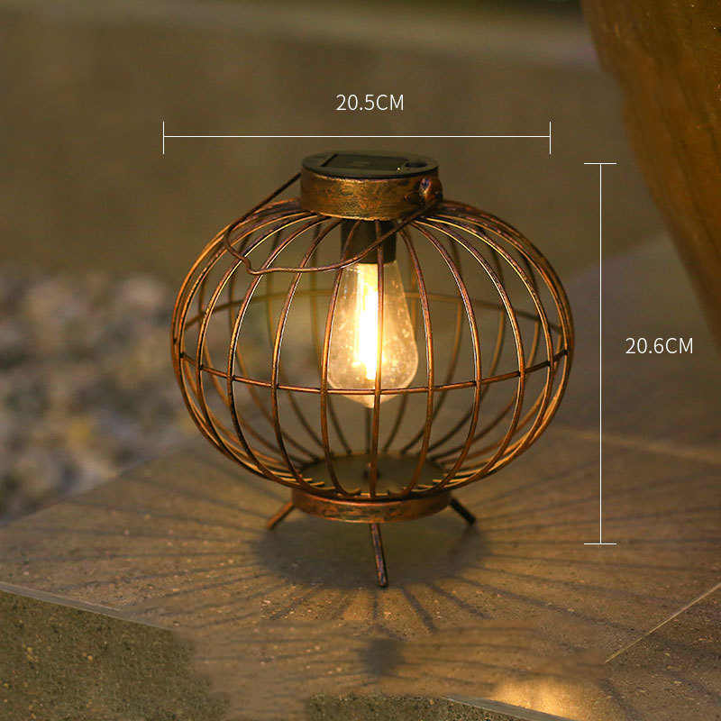 Solar Outdoor Vintage Iron Lantern