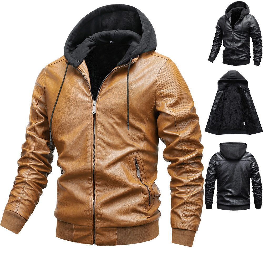 PU Leather Jacket Men